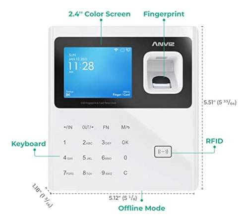 Anviz Time Clock with Fingerprint Scanner 1