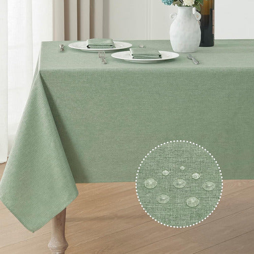 Manta De Mesa Rectangular De Lino, 132x178 Cm, Verde Sage 0