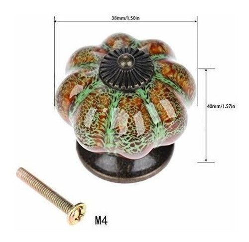 20 Tiradores Mgoodoo Ceramica Forma Calabaza Naranja/verde 3