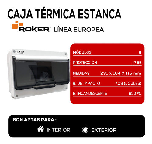 Waterproof Junction Box 9 Modules Surface Type Roker PRE252-R Outdoor 3