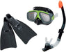 Máscara Para Buceo Intex Set Snorkel Patas Rana Master Class 0