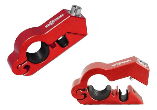 Trava De Moto Manete E Capacete Antifurto Teck Lock Vermelho 5