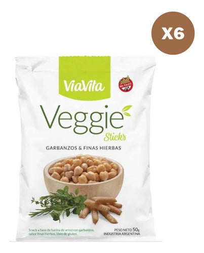 Via Vita Pack X6 Chickpea and Fine Herbs Snack Sticks 50g 1