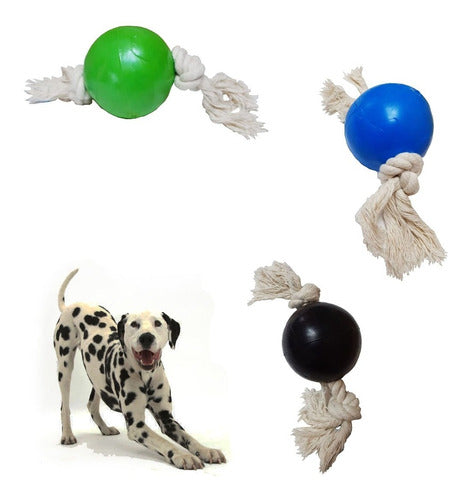 Mercadoflash Solid Rubber Ball with Rope for Chewing Pets 0