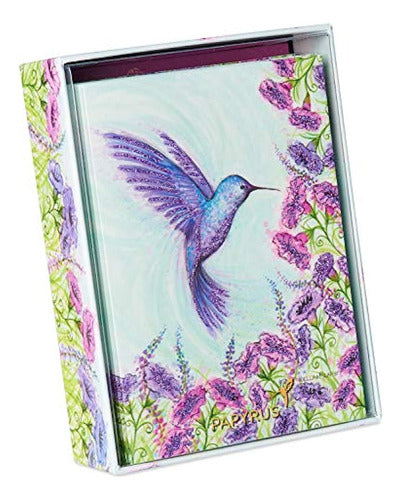 Papyrus Purple Hummingbird Blank Cards with Envelopes (14 Units) 3