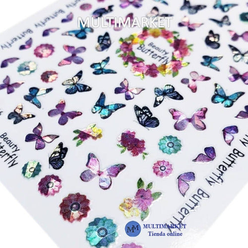 Self-Adhesive Nail Stickers - Butterflies - Nail Art 33