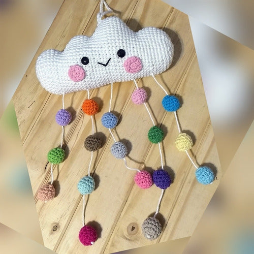 Móvil Nube Crochet. Deco Cuarto Bebé 0