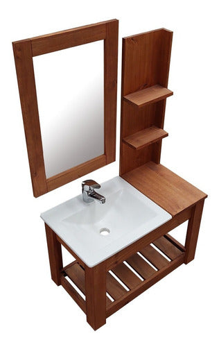 70cm Hanging Wood Vanity with Basin and Mirror - Free Shipping 40