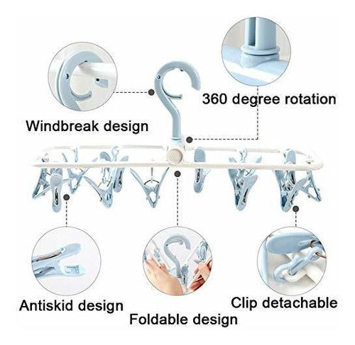 Foshine Hanging Clothes Dryer with Clips 360º Underwear - 2 Packs 5