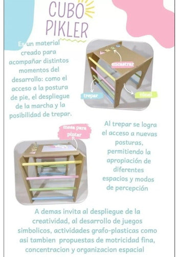 Cubo Pikler Trepador Niños Pintado Montessori Juego Encastre 1