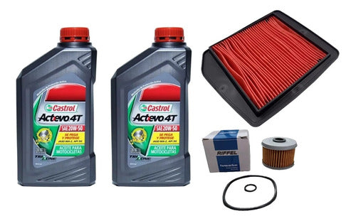 HADA CASTROL Kit Service Honda Nx 400 Falcon Castrol Filtro Aire Aceite 0