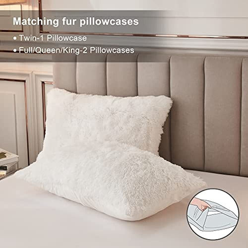 Annadaif Plush White Queen Bedding Set 3