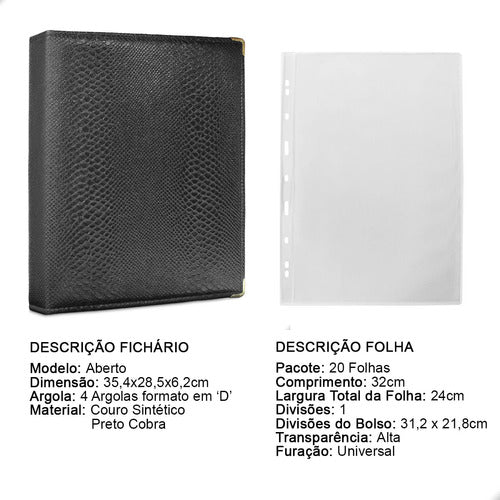 Álbum Fichário 20 Folhas P/ Cédulas 1 Espaço 32x24 Cobra G 1