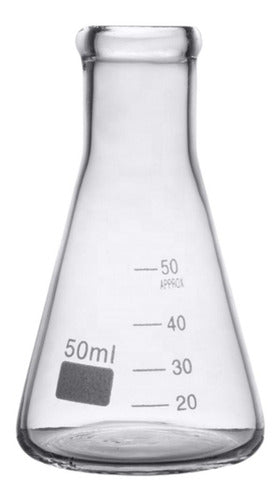 Promoção Erlenmeyer Boca Estreita 50 Ml Em Vidro Boro 3.3 0