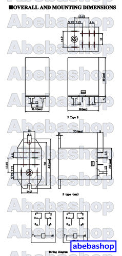 Abebashop Relay Bobina 48VAC 10A 250V 2 Inversores R Coil 735E 5