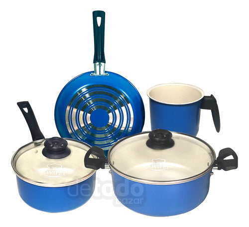 Jovifel Non-Stick Cookware Set: 6-Piece Pots, Pan, and Jug 0