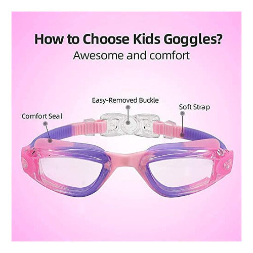 Aegend Unisex Swimming Goggles Aqua and Purple X2U 1