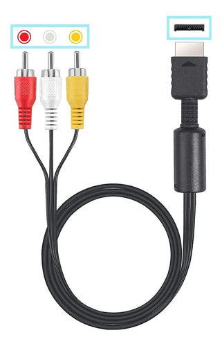 Everest AV Audio and Video Cable 3RCA for PlayStation 2 5