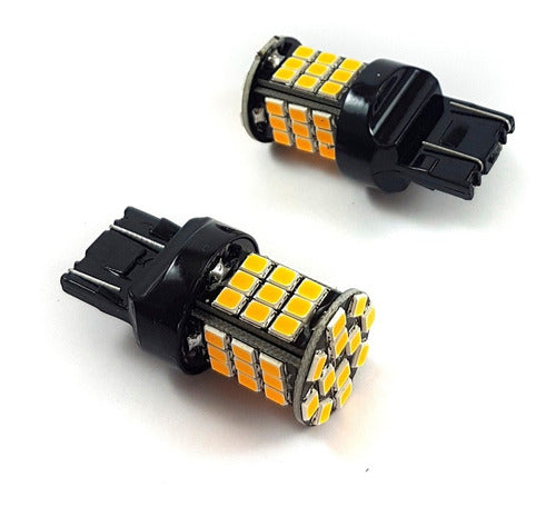 Led Lampara T20 48 Led Ámbar W3x16s Doble Canbus 12v X2 Un 0