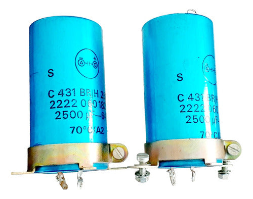 2 Capacitores Electroliticos 2500 Uf X 64 Volts 0