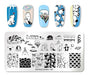 Nicole Diary Stamping Plate ND-L130 Winter Bears Nail Art 0