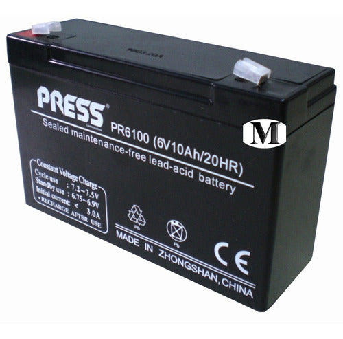 Press Combo 2 Batteries 6V 10A + 12V 1A Automatic Charger 1