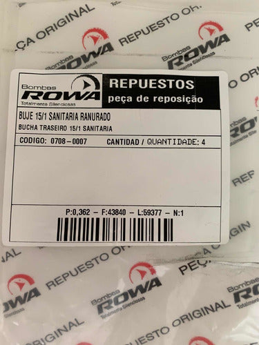 Replacement Rowa Bushing 15/1 Sanitary Grooved 6