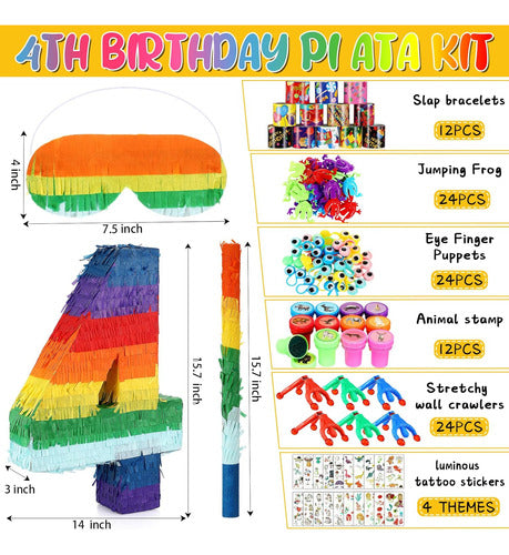 Lenwen Rainbow Piñata Set with 366 Meters Length, Multicolor 1