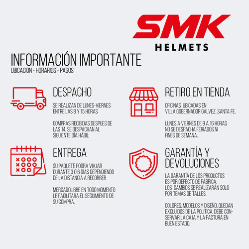 Repuesto Casco Mecanisco Visor Smk El Dorado Mate 2