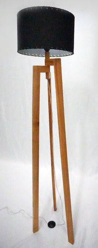 Nordic Design Paradise Wood Varnished Floor Lamp 1.60m with Foot Switch 3