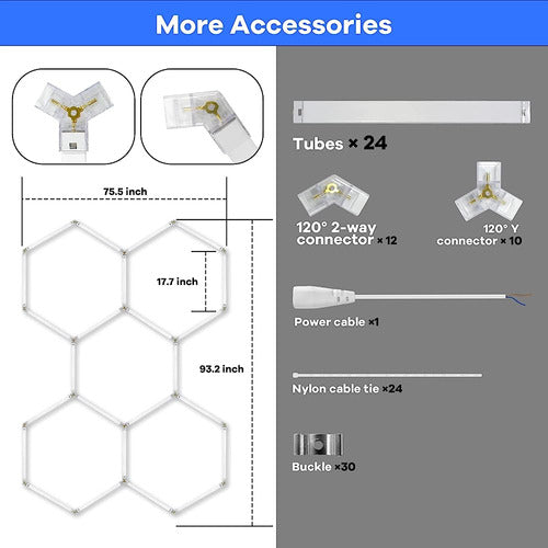 Cdkmax 24 Pack Hexagon Led Luces De Garaje, 192w 26400lm 650 2