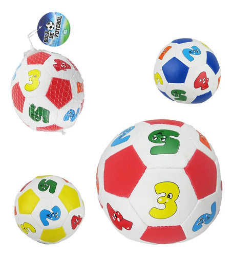 Kit 3 Bolas Futebol Pedagógicas Coloridas Bebê Macias Leve 2