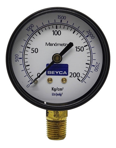 Beyca 63mm 200 Kg 1/4 Bottom Thread Pressure Gauge 0
