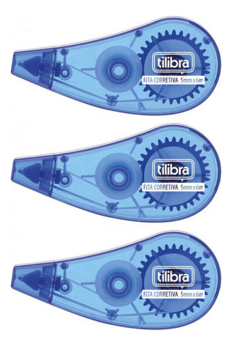 Kit Fita Corretiva Azul Tilibra - 6mx5mm C/ 3 Unidades 0