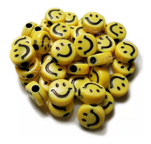 INDIRA QIAN® 250 Grs Caritas Amarillas - Happy Face Para Bijou Artesanias 0