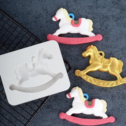 Candy-Ho Silicone Mold for Epoxy Resin Rocking Horse Candle Soap 2