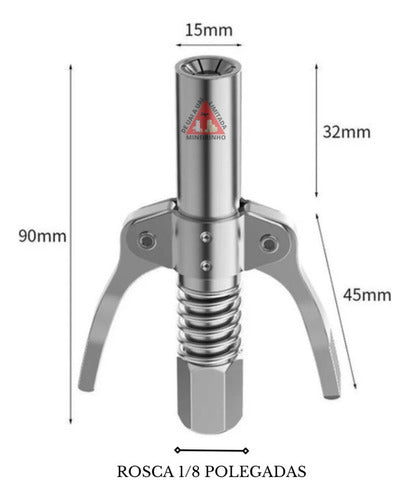 Bico Pistola Graxa Injetor Acoplador Comando Lubrificação 1
