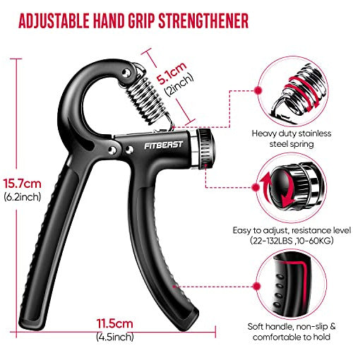 Fitbeast Hand Grip Strengthener Workout Kit (5 Pack) 1