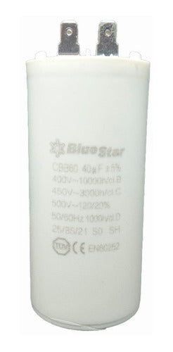 BlueStar Capacitor De Marcha 40uf Microfaradios 450V 50/60Hz 0