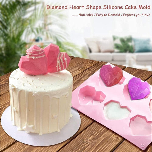 3D Faceted Heart Silicone Mold for Baking and Crafting 6