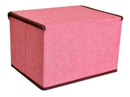 Home Basics Organizer Storage Box in Linen Fabric 45x30 13