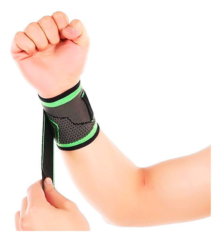 Muñequera Deportiva Tipo Venda Velcro Tendinitis Deporte Gym 0