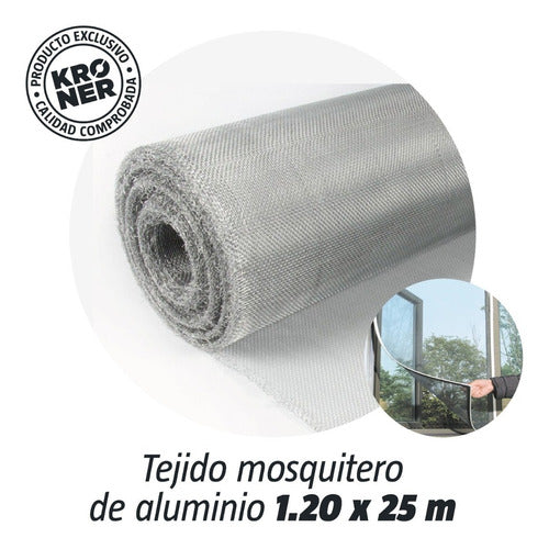 Aluminum Mosquito Net Fabric Weave Roll 1.20 X 25 Meters Kroner 0