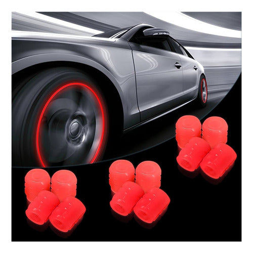 Siddro Fluorescent Valve Caps Set - Stylish Wheels 1