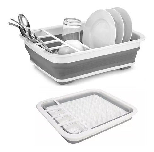 Crystal Rock Foldable Drainer with Cutlery Holder Tray 1