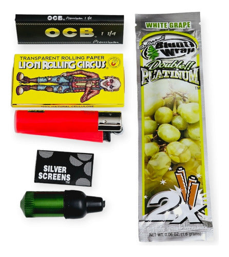 Raw Kit Papeles Celulosa + Blunts + Turbina + Encendedor Clipper 1