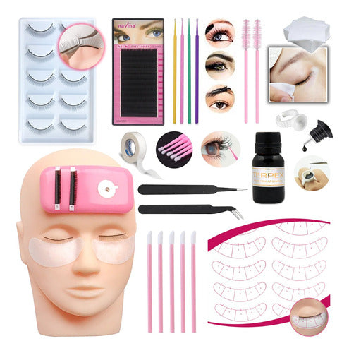 Lash Kit De Practica Pestañas Pelo X Pelo Maquillaje Con Cabeza 0