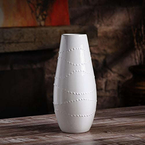 Hosley 12 High White Textured Ceramic Vase Gift 1