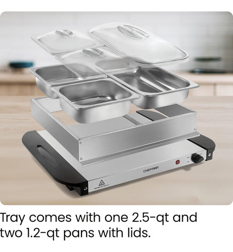 Chefman Electric Buffet Server + Warming Tray 4