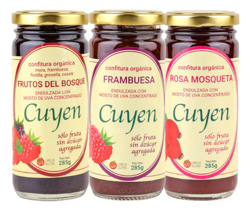 Cuyen Organic Jam Gluten-Free Sugar-Free 285g Pack X 3 U 0